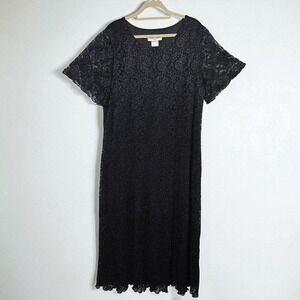 Ronni Nicole II by Quida Black Lace Dress Midi Party Cocktail Women Plus Size 22
